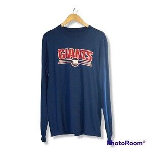 Nike NFL New York Giants Large Graphic Shirt-Blue-Red-L/S-Sportswear